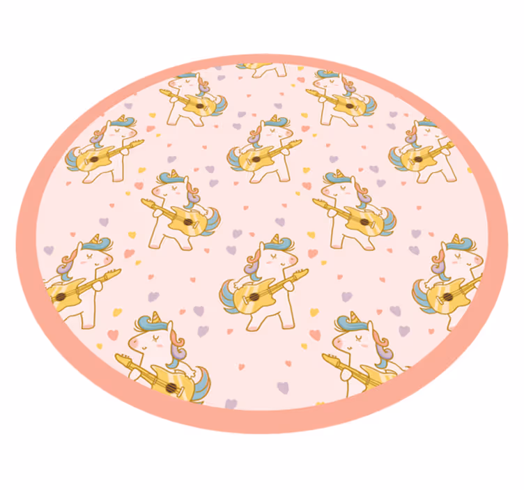 Vinyl Teppich Kinderzimmer einhorn-tanzkreis - TenStickers