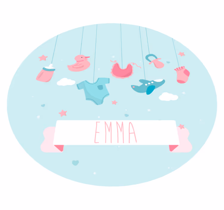 Vinyl Teppich Baby personalisiertes kinderzimmer - TenStickers