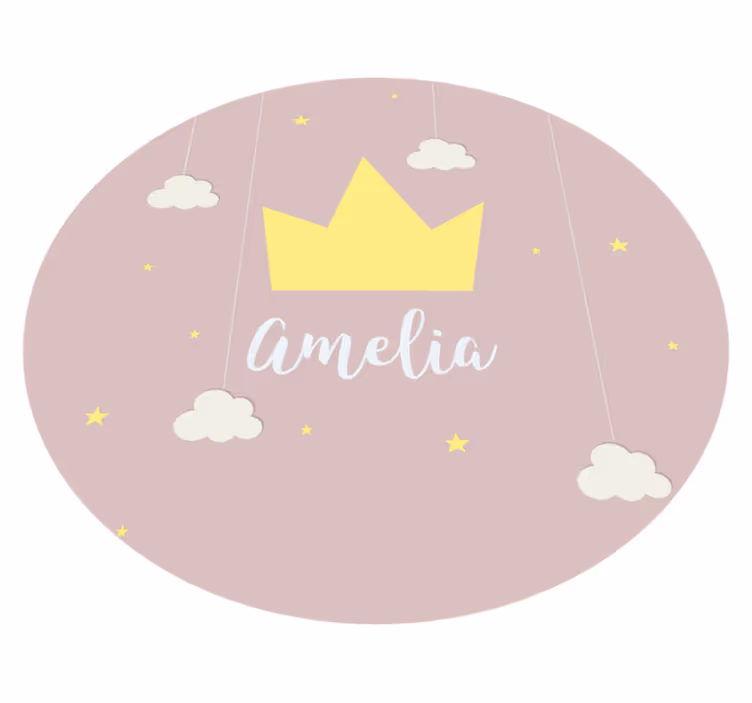 Vinyl Teppich Baby personalisierte krone - TenStickers