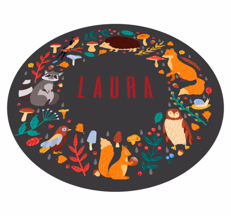 Vinyl Teppich Baby personalisierter wald - TenStickers