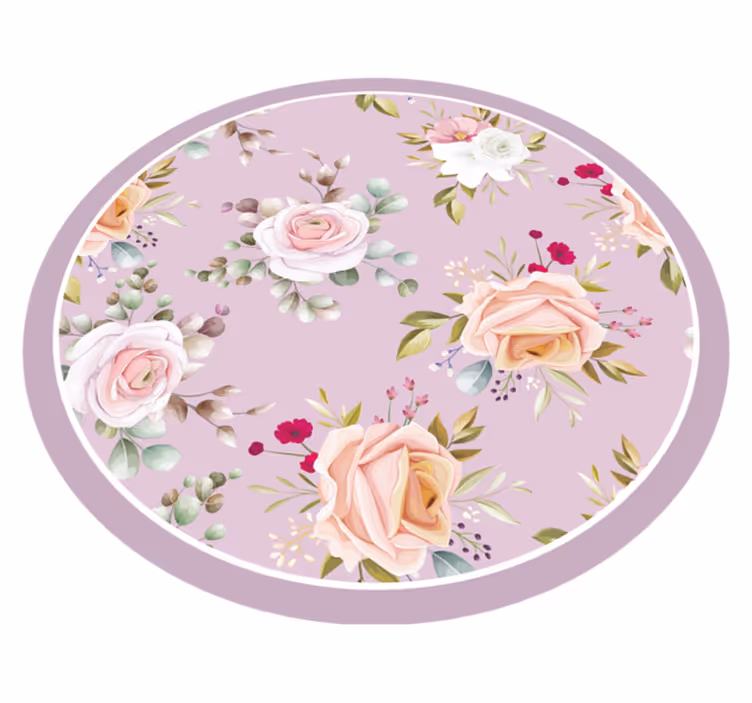 Vinyl Teppich Blumen florale kreiseleganz - TenStickers
