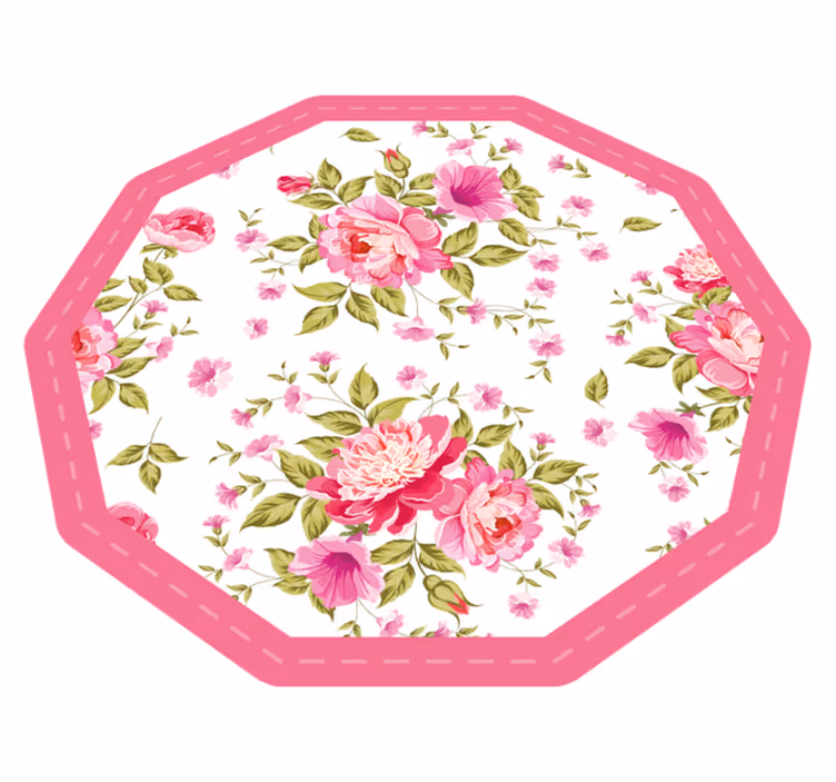 Vinyl Teppich Blumen blumenachteck - TenStickers