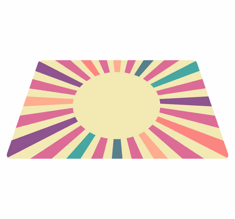 Vinyl Teppich geometrisch design mit strahlenförmigen linien - TenStickers