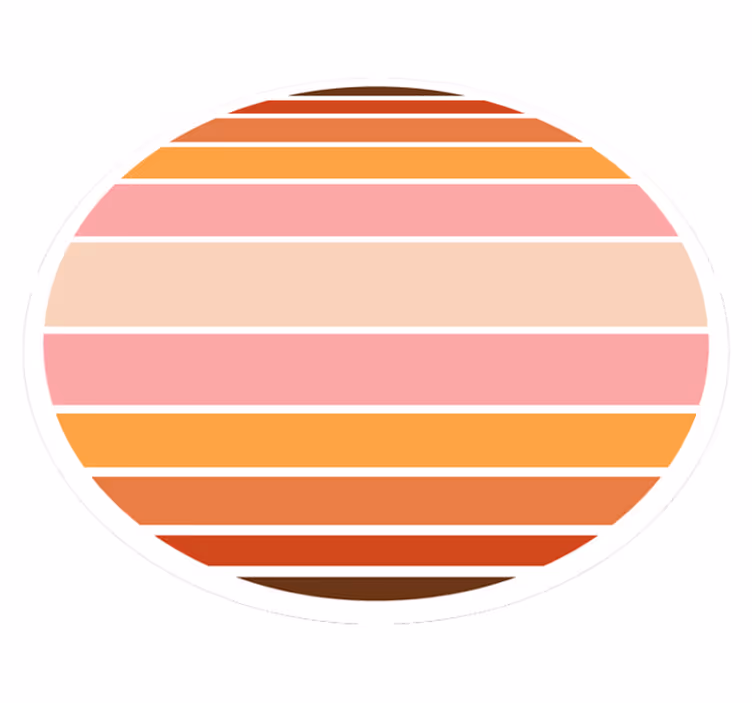 Vinyl Teppich gestreift gestreiftes ovales design - TenStickers
