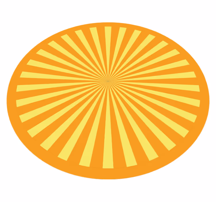 Gestreifter vinyl teppich sonnenstrahlenkreis - TenStickers