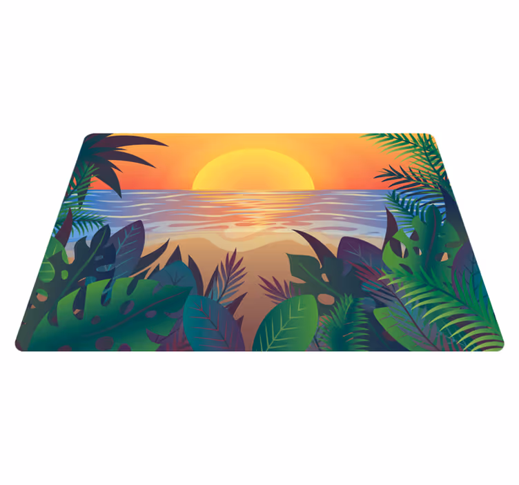 Vinyl Teppich Natur tropischer sonnenuntergang - TenStickers