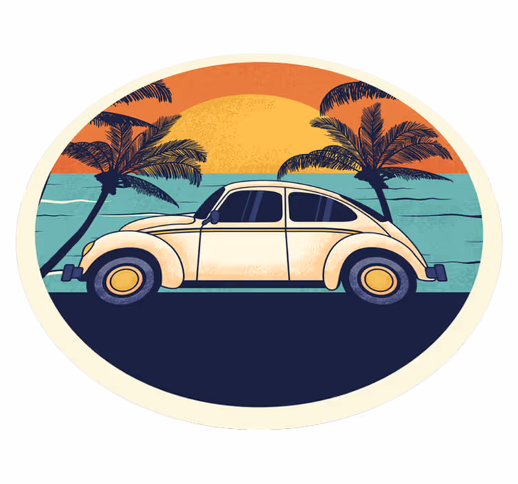 Vinyl Teppich Vintage retro-autolandschaft - TenStickers
