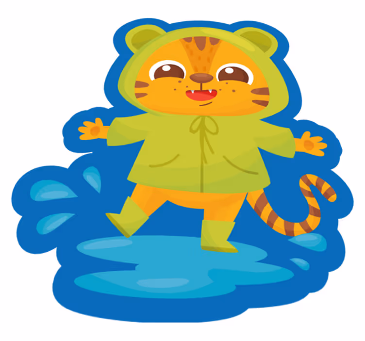 Vinyl Teppich Kinder tiger-zeichentrickfigur - TenStickers