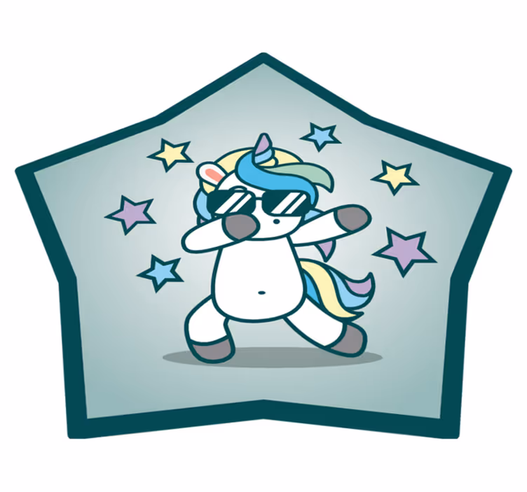 Vinyl Teppich Kinder cooler einhornstern - TenStickers