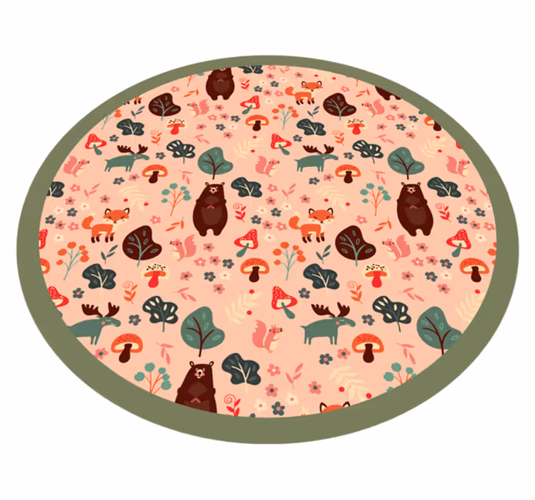 Vinyl Teppich kindlich waldbewohner - TenStickers