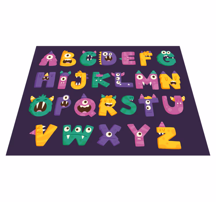 Vinyl Teppich Alphabet alphabet-Ungeheuer - TenStickers