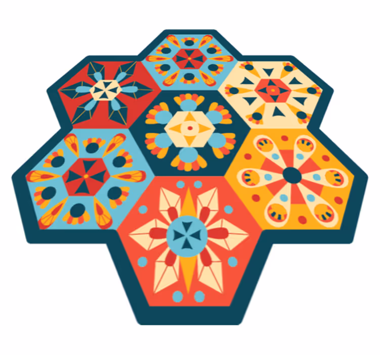 Vinyl Teppich geometrisch hexagonale symmetrie - TenStickers