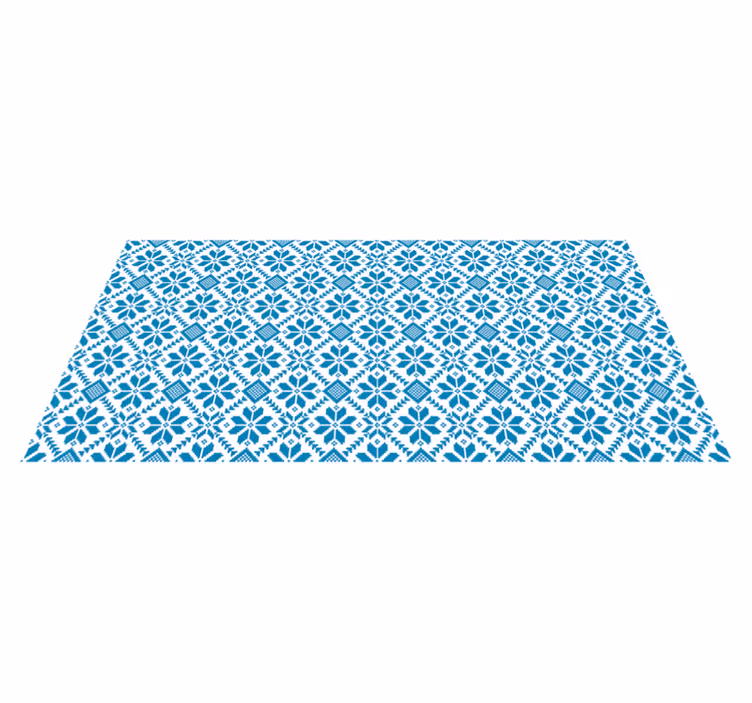 Vinyl Teppich Fliesenoptik blaues fliesenmotiv - TenStickers