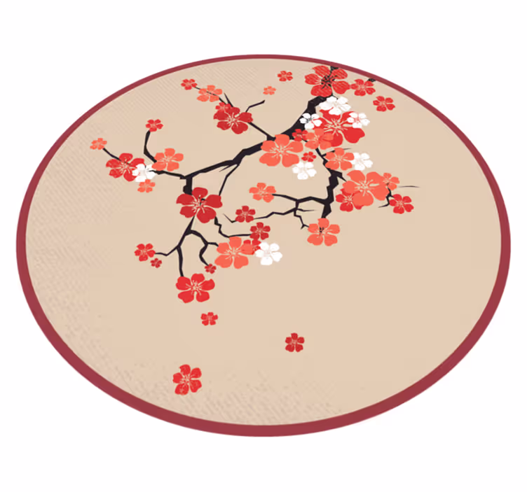 Vinyl Teppich Blumen blühende zweige - TenStickers