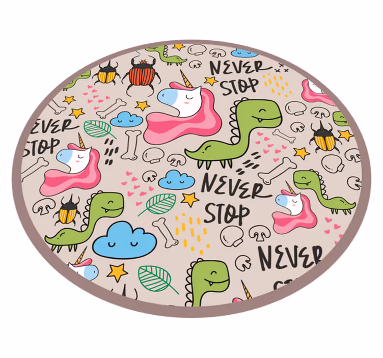 Vinyl Teppich Kinder verspieltes einhorn-design - TenStickers