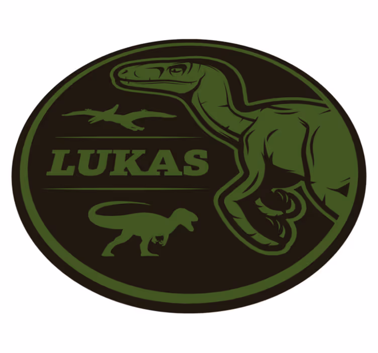 Vinyl Teppich mit Namen personalisierter dinosaurier - TenStickers