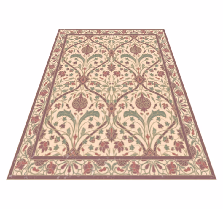 Vinyl Teppich Vintage kunstvolles blumenmotiv - TenStickers