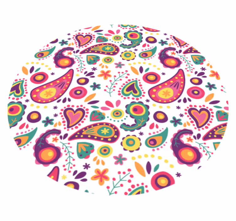 Vinyl Teppich Blumen buntes paisleymuster - TenStickers