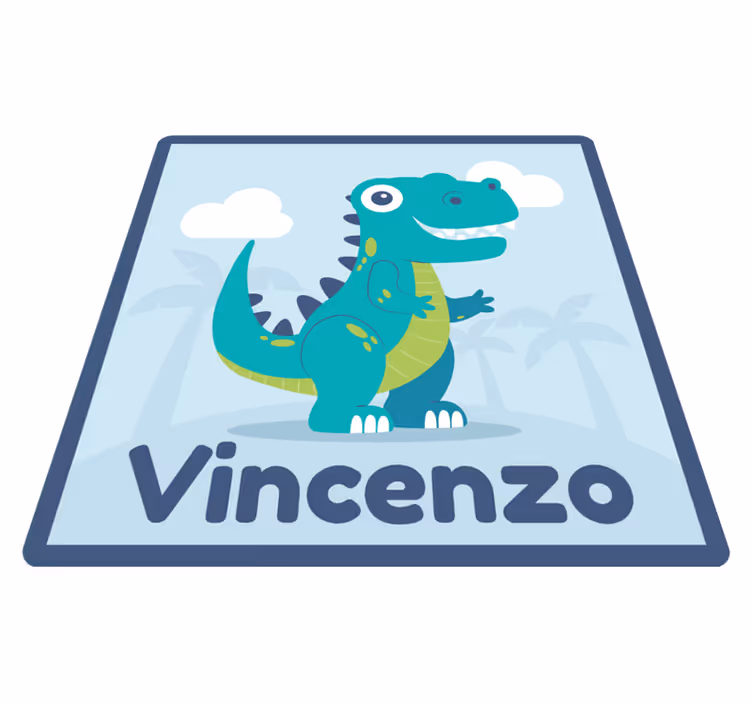 Vinyl Teppich Baby personalisierte dinosaurier-illustration - TenStickers