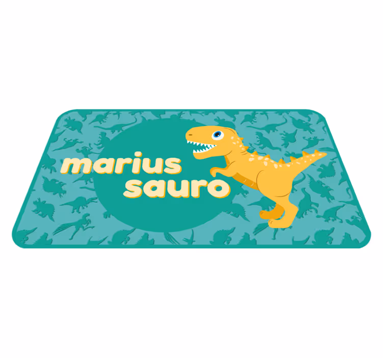 Vinyl Teppich Kinderzimmer dinosaurier personalisiert - TenStickers