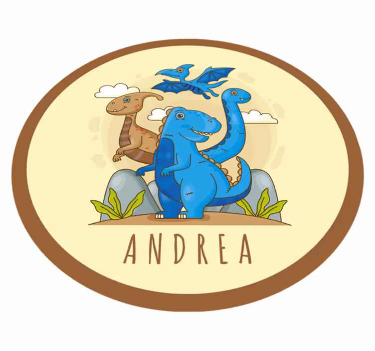 Vinyl Teppich mit Namen dinosaurier-kreis-komposition - TenStickers