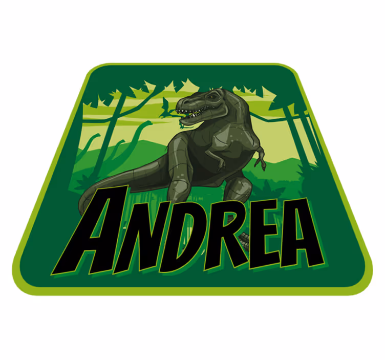 Vinyl Teppich mit Namen dinosaurier-abenteuer - TenStickers