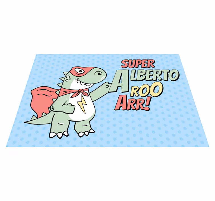 Vinyl Teppich kindlich superheld dinosaurier - TenStickers