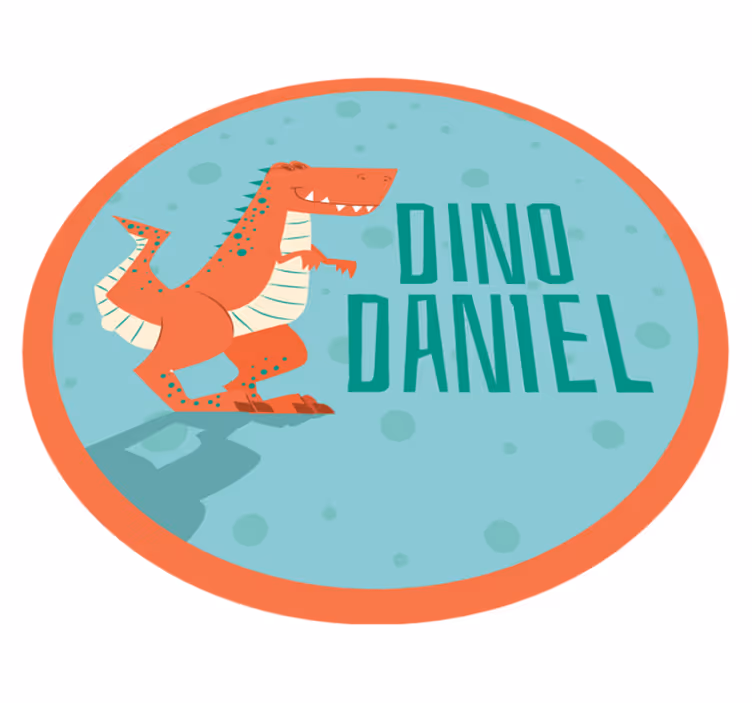 Vinyl Teppich kindlich dinosaurier anpassbarer kreis - TenStickers