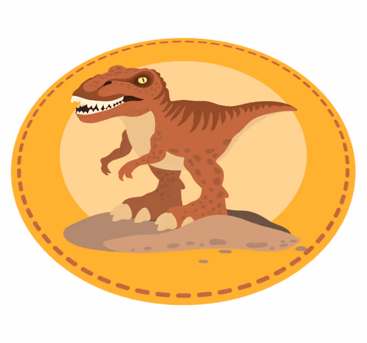 Vinyl Teppich Kinderzimmer kreisförmiger dinosaurier-teppich - TenStickers
