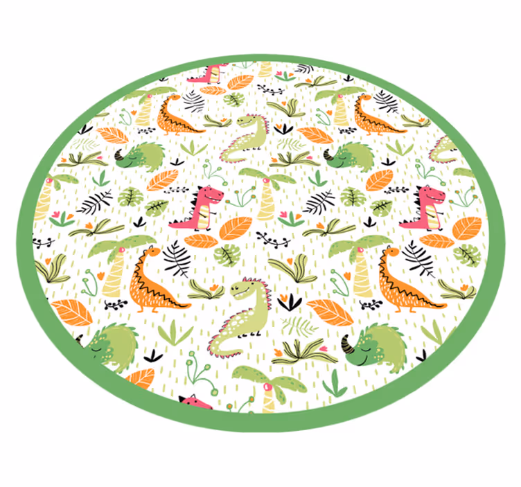 Vinyl Teppich kindlich safari-abenteuer-kreis - TenStickers