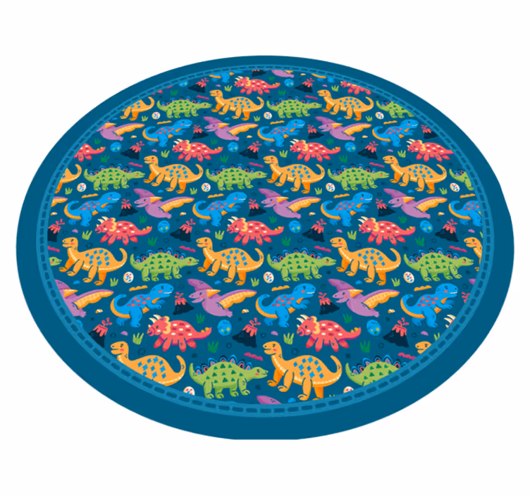 Vinyl Teppich Kinderzimmer dinosaurier kreisförmiges muster - TenStickers