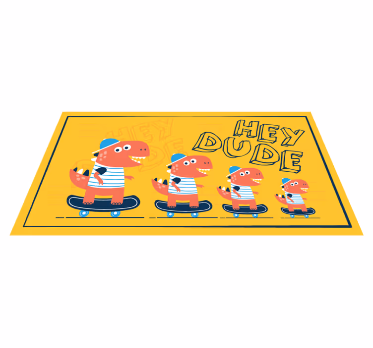 Vinyl Teppich Kinder skateboarding dinosaurier - TenStickers