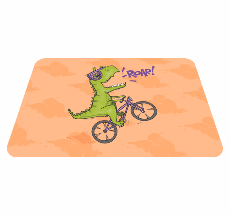 Vinyl Teppich Kinderzimmer radfahren dinosaurier brüllen - TenStickers