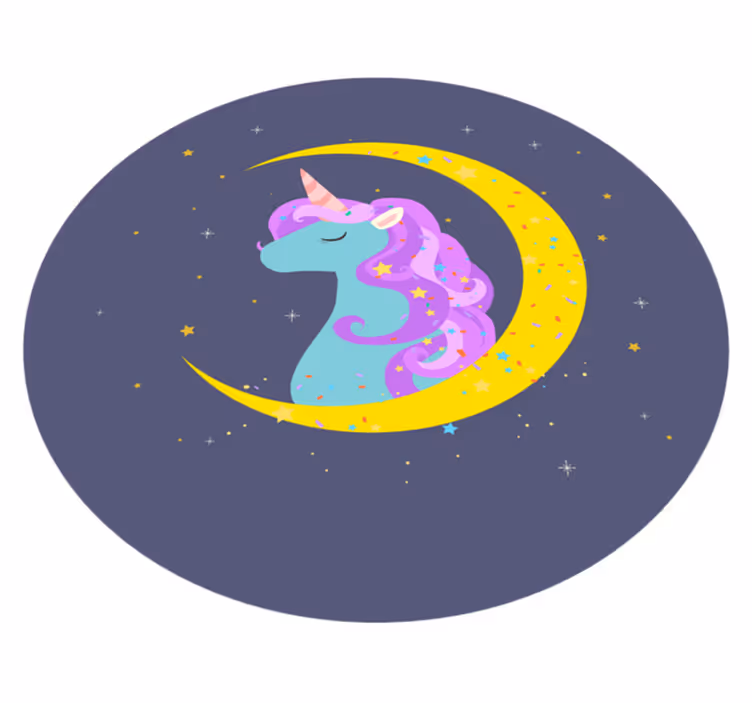 Vinyl Teppich Kinderzimmer einhorn-halbmond-bilder - TenStickers