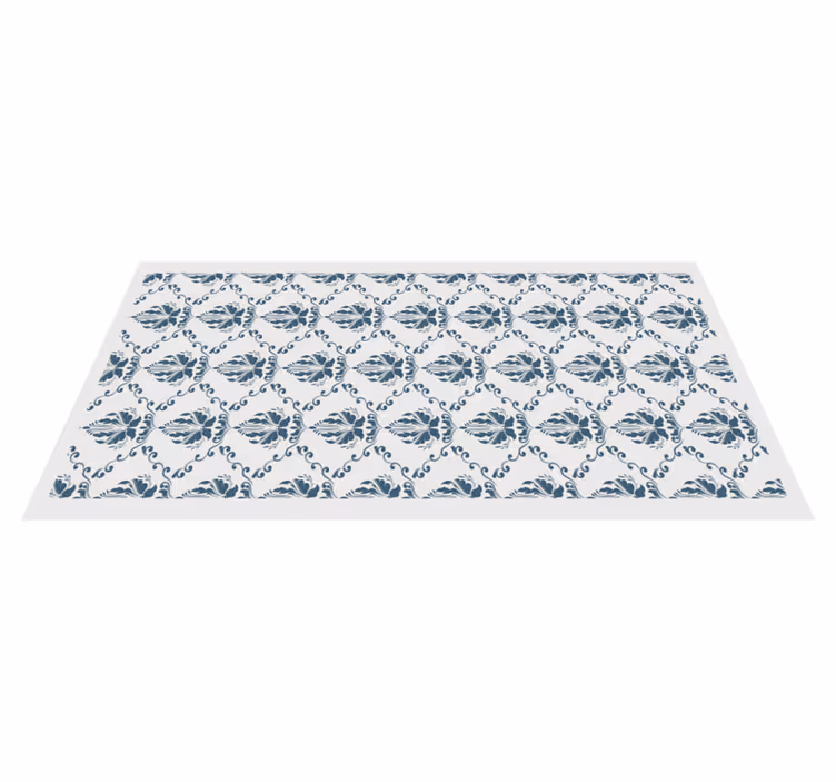 Vinyl Teppich Fliesenoptik elegantes laubmotiv - TenStickers