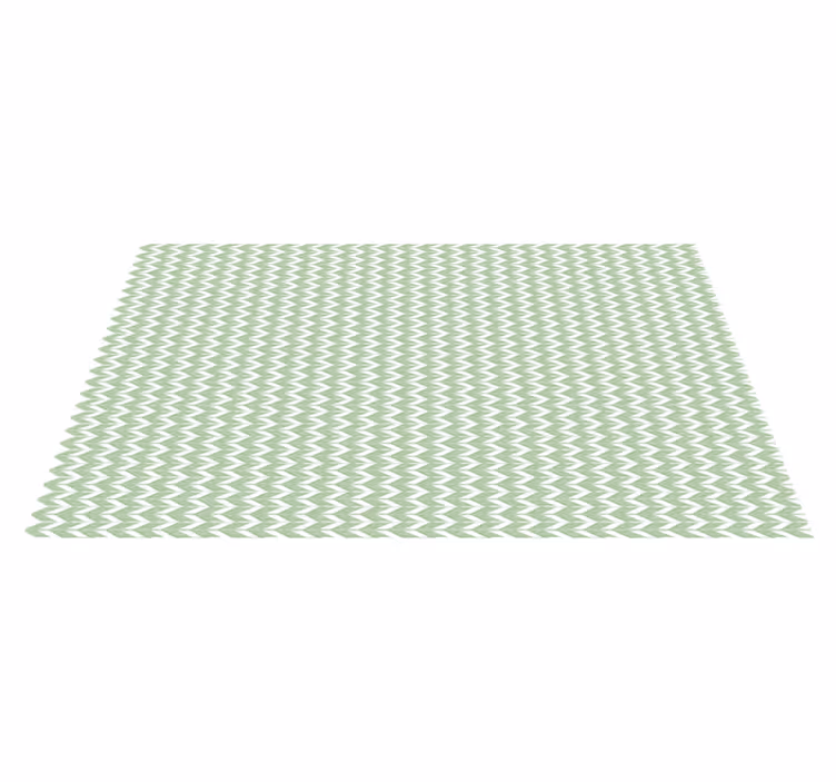 Vinyl Teppich geometrisch chevron-muster grün - TenStickers