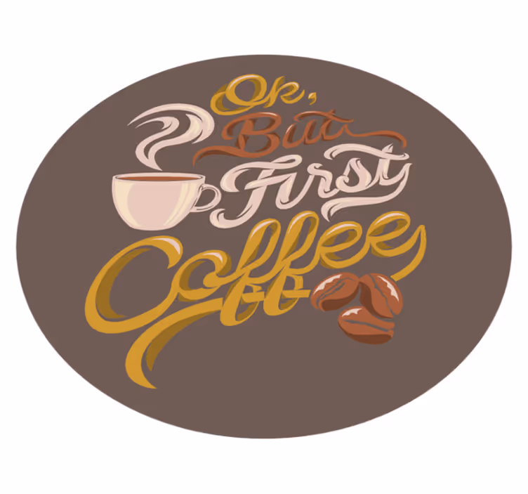Vinyl Teppich Text typografie zum thema kaffee - TenStickers
