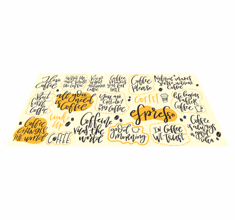 Vinyl Teppich Text kaffee liebe espresso - TenStickers