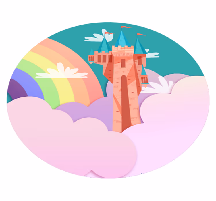 Vinyl Teppich Kinder schloss fantasie - TenStickers