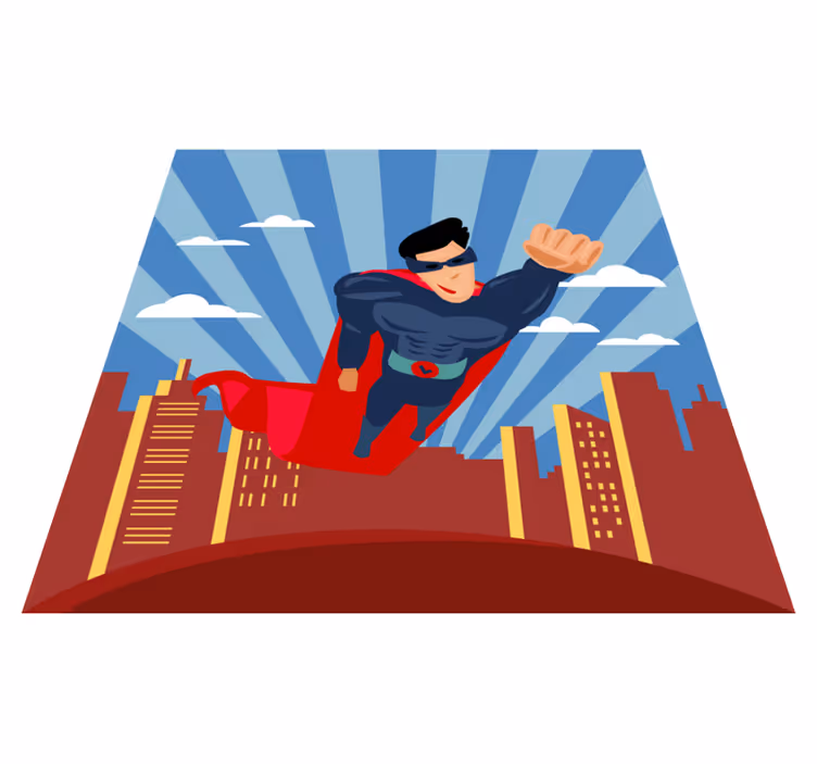 Vinyl Teppich kindlich superheldenflug - TenStickers