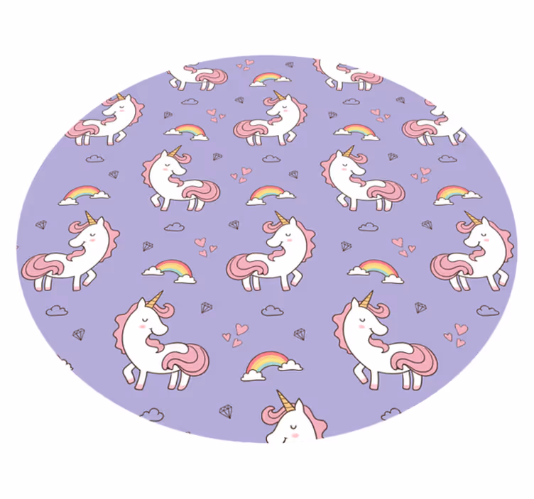 Vinyl Teppich Kinderzimmer einhorn-fantasiemuster - TenStickers