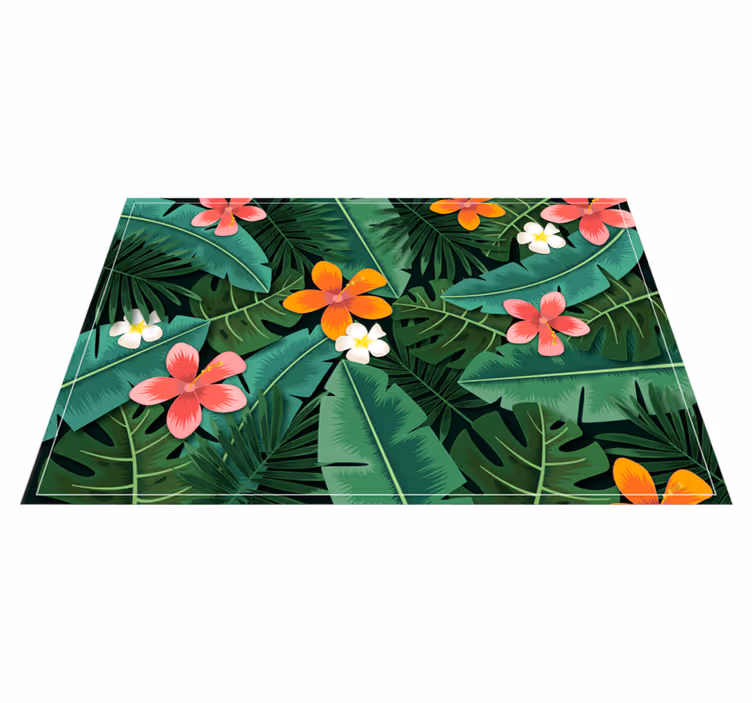 Vinyl Teppich Blumen tropisches blumenensemble - TenStickers