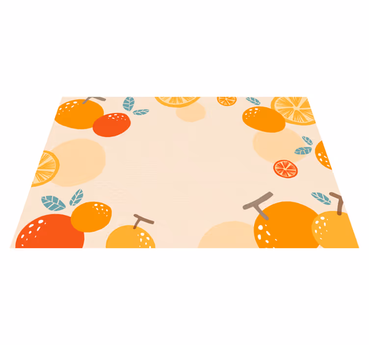 Vinyl Teppich Blumen zitrusmuster - TenStickers