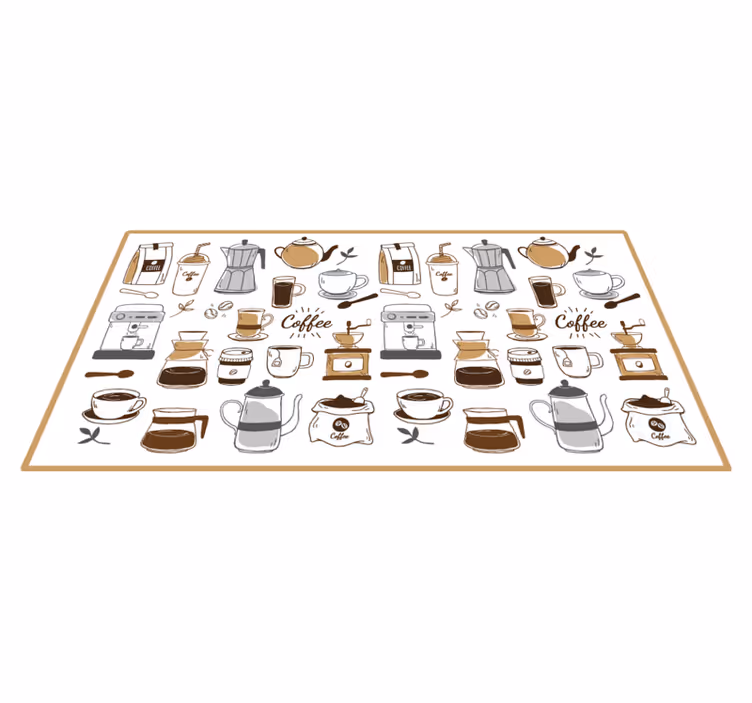 Vinyl teppich küche kaffee-grundlagen - TenStickers
