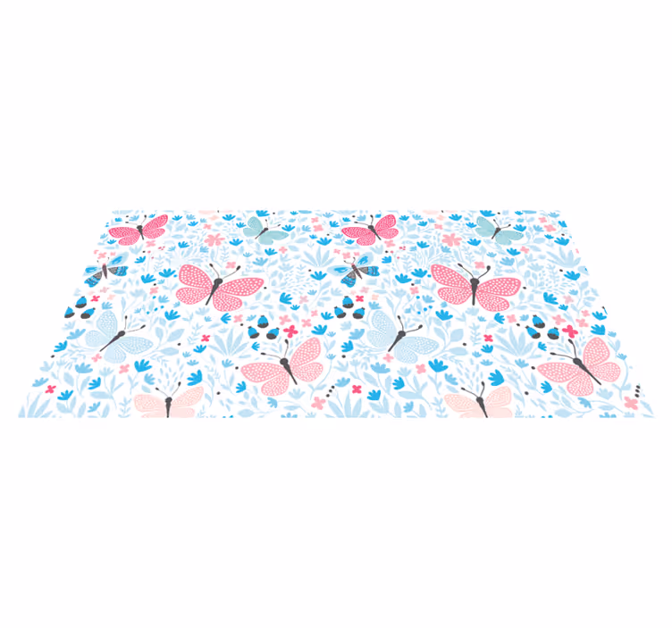 Vinyl teppich blumen schmetterling floral - TenStickers