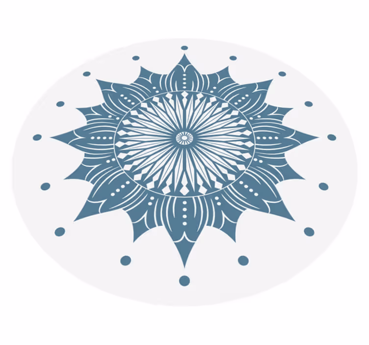 Vinyl teppich mandala mit filigranem blumenmuster - TenStickers