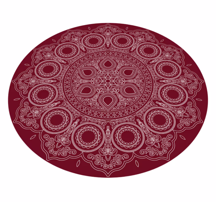 Vinyl Teppich Mandala burgunderrotes motiv - TenStickers