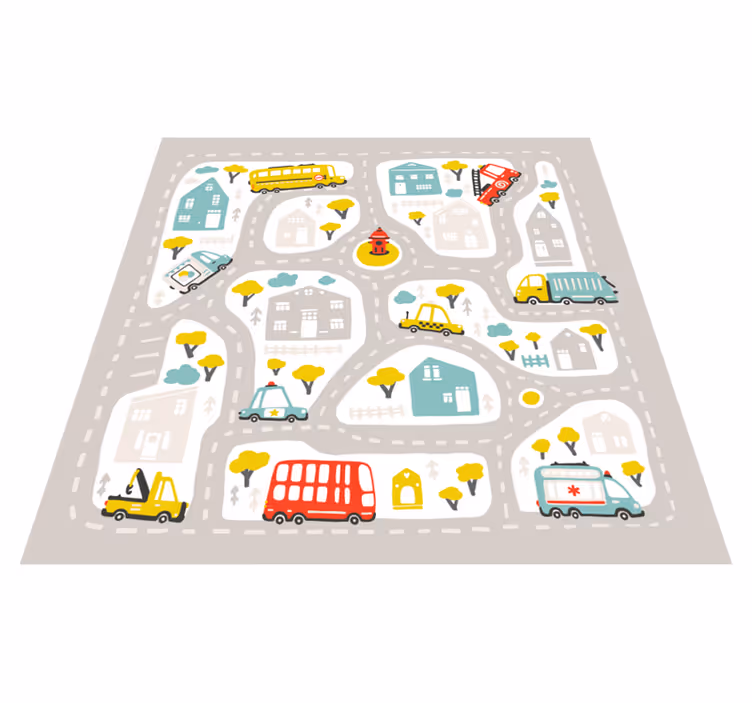 Vinyl Teppich Kinderzimmer urbaner spielparcours - TenStickers