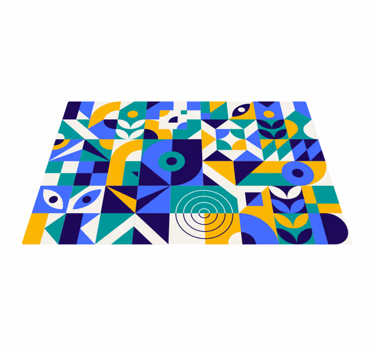 Vinyl teppich geometrisch mit lebhaften mustern - TenStickers