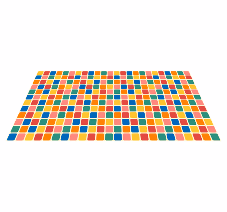 Vinyl Teppich geometrisch bunte mosaikquadrate - TenStickers
